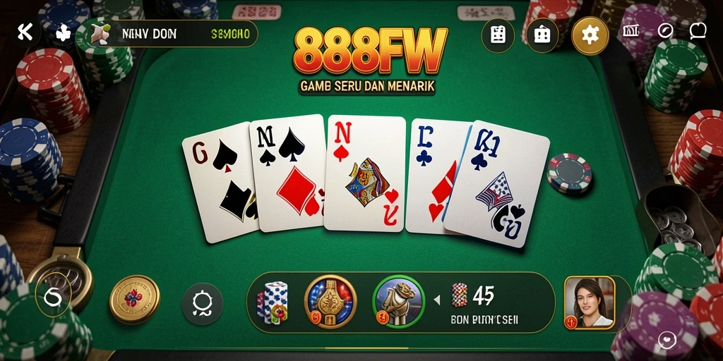 Screenshot gameplay 888FW menampilkan aksi seru permainan Domino.