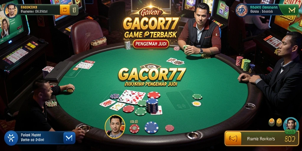 Screenshot GACOR77 menampilkan momen seru dalam permainan Poker.