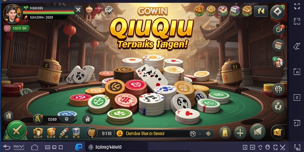 Screenshot GOWIN menampilkan aksi seru permainan QiuQiu.