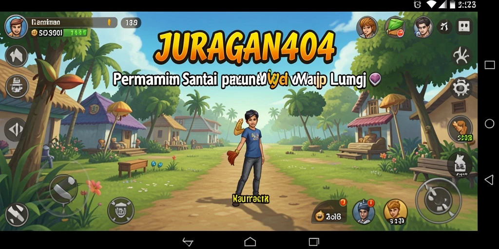 Screenshot utama menampilkan gameplay seru JURAGAN404.