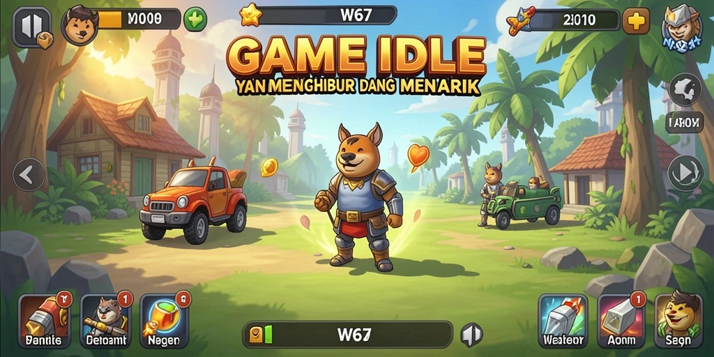 Screenshot W67 menampilkan gameplay Idle yang menyenangkan dan menarik.