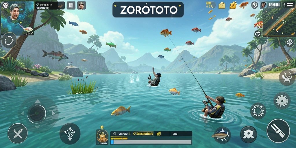 Tangkapan ikan besar dalam gameplay ZOROTOTO.